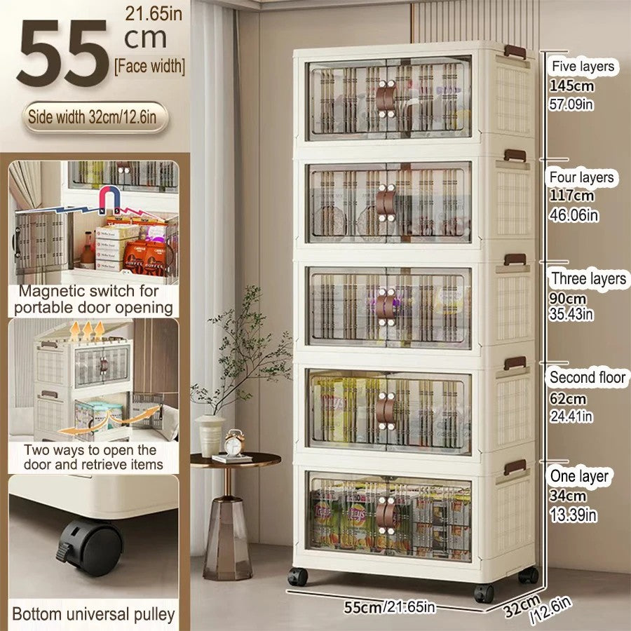 Premium Quality Folding Wardrobe with 360 wheels | Transparent View, Huge Storage Capacity