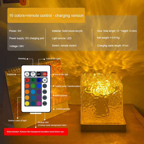 Dynamic Water Ripple Lamp Projector with RGB colors , Underwater Effect
