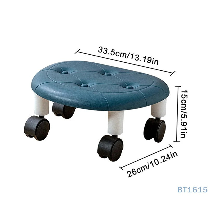 Low Rolling Stool Household Pulley Chair Footstool 360 Degree Rotating Stool Seat With Wheels Children Shoe Changing Stool