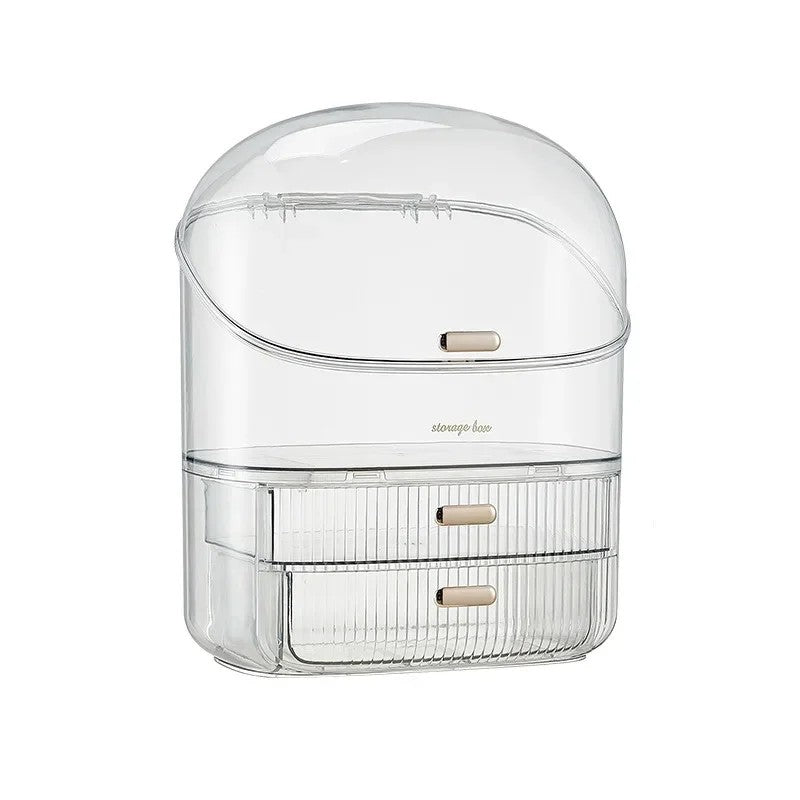 Transparent Desk Makeup Organizer Box, Cosmetic Jewelry Storage