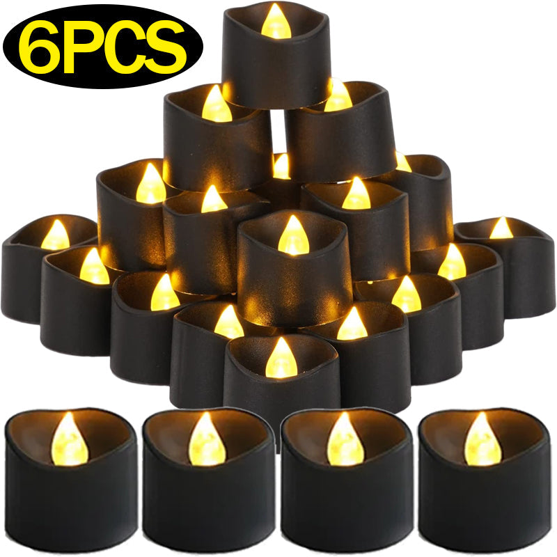 Black LED Electronic Candle Battery Operated