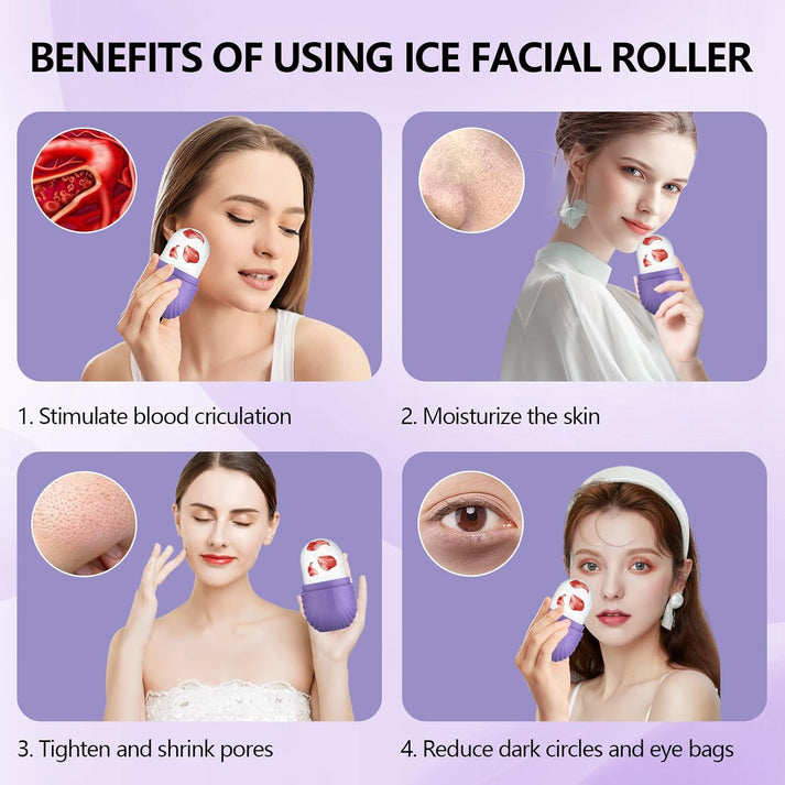 Face Icers Reusable Ice Cube Roller for Shrink Pores Anti Wrinkle Reduce Puffiness