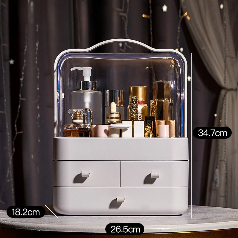 Acrylic Double Door Cosmetic Organizer with free 360 Organizer