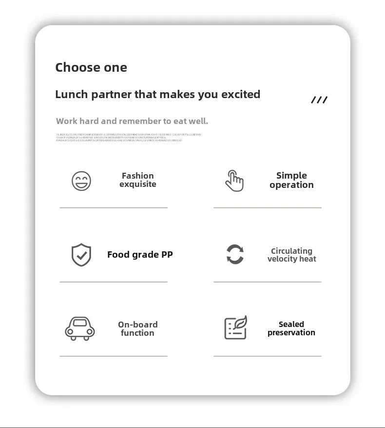 Portable Rechargeable Electric Lunch Box Heated Insulated Lunch Box