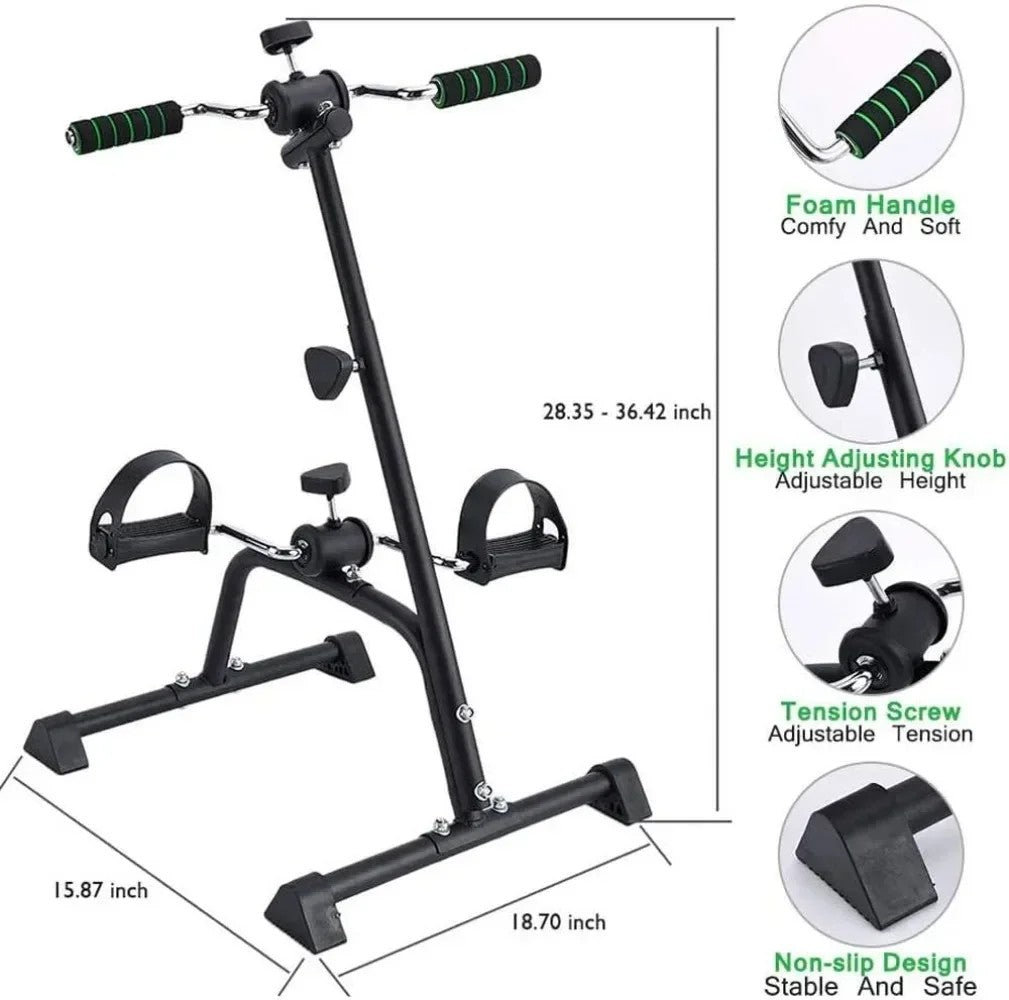 -Pedal Exerciser Bike Hand Arm Leg And Knee Peddler Adjustable