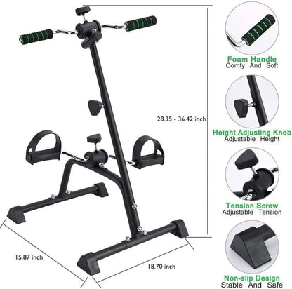 -Pedal Exerciser Bike Hand Arm Leg And Knee Peddler Adjustable