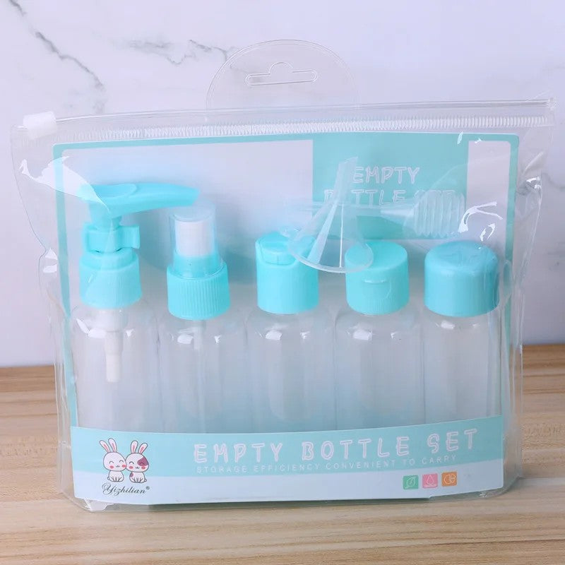 8Pcs/Set Refillable Bottle Press Plastic Spray Lotion Funnel Dispensing Tool Travel Portable Sub-Bottling Set