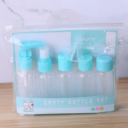 8Pcs/Set Refillable Bottle Press Plastic Spray Lotion Funnel Dispensing Tool Travel Portable Sub-Bottling Set