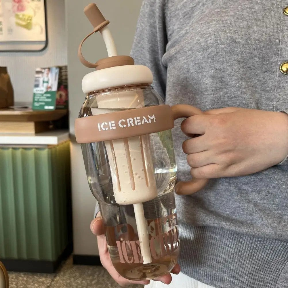 Food-grade Water Bottle Fashionable Aquarius Bottle 1300ml Leakproof Straw Water Bottle