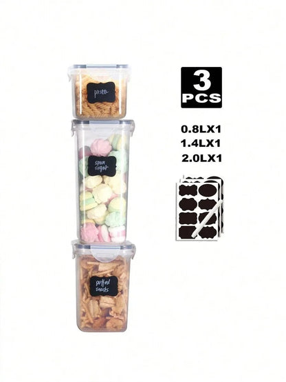 7pcs Food Storage Jars Reusable Plastic Food Sealed Jars