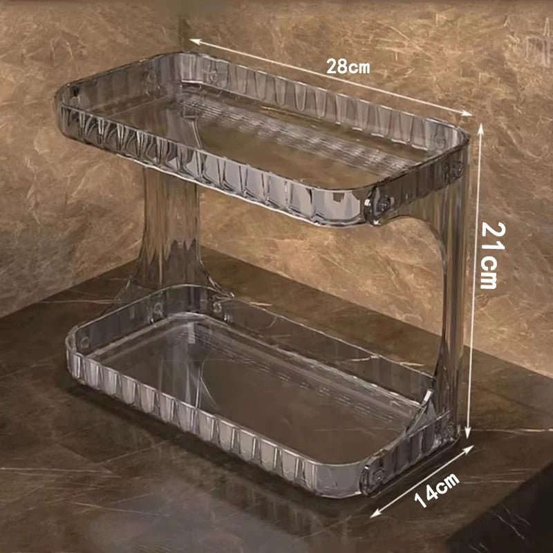 Bathroom Storage Rack Toilet Double Layer Cosmetics Storage Box Washstand Organizer Desktop Shelf Rack bathroom accessories