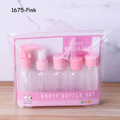8Pcs/Set Refillable Bottle Press Plastic Spray Lotion Funnel Dispensing Tool Travel Portable Sub-Bottling Set
