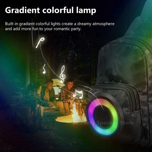Multifunctional Single Shoulder Chest Bag Wireless Bluetooth Speaker With RGB Color Lights Portable Player for Camping Traveling