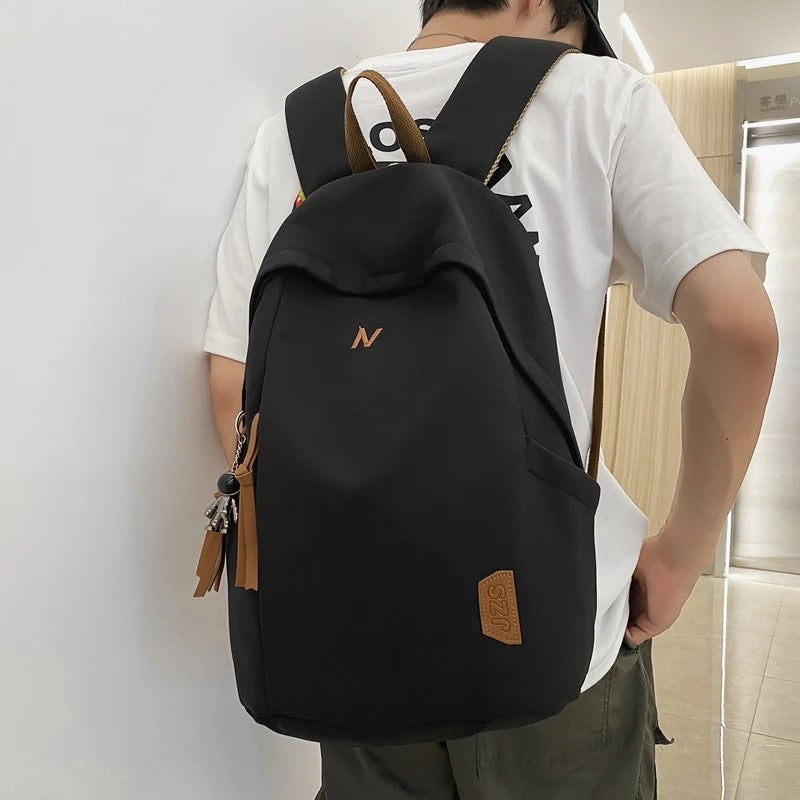 Fashion Man & Women's Nylon Cloth Solid Color  Student Schoolbag