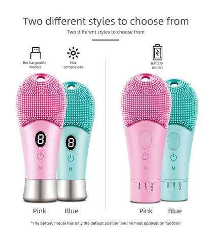 Electric Ultrasonic Skin Sonic Scrubber Facial Brush Cleaner