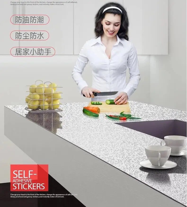 Aluminum Kitchen Roll | Table & Slab Heatproof/ Waterproof Vinyl Film