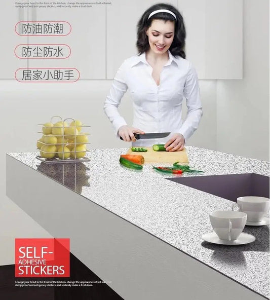 Aluminum Kitchen Roll | Table & Slab Heatproof/ Waterproof Vinyl Film