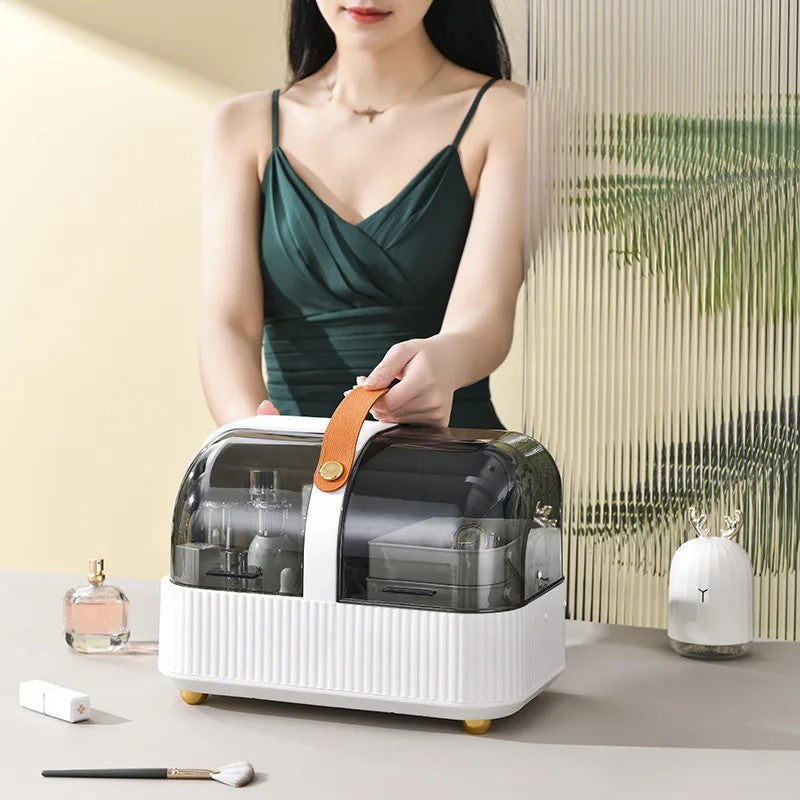 Portable Cosmetics Storage Box Desktop Lipstick Skin Care Products Jewelry Storage Organizing Rack Dust-proof Vanity Storage