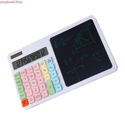 E8BA 12 Digit Solar Calculator Double Power Supply With LCD Writing Board