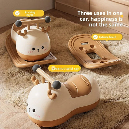 1-3-year-old Children's Peanut Cart Baby's First Birthday Gift Anti-rollover Baby Walker