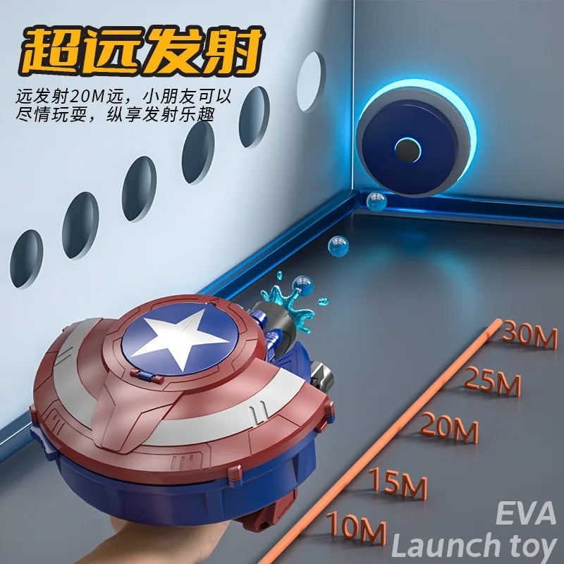Captain America Light Shield Transforming Electric Launcher Water Baby Battle Shooting Boys Gift Toy Action Figure Collectible