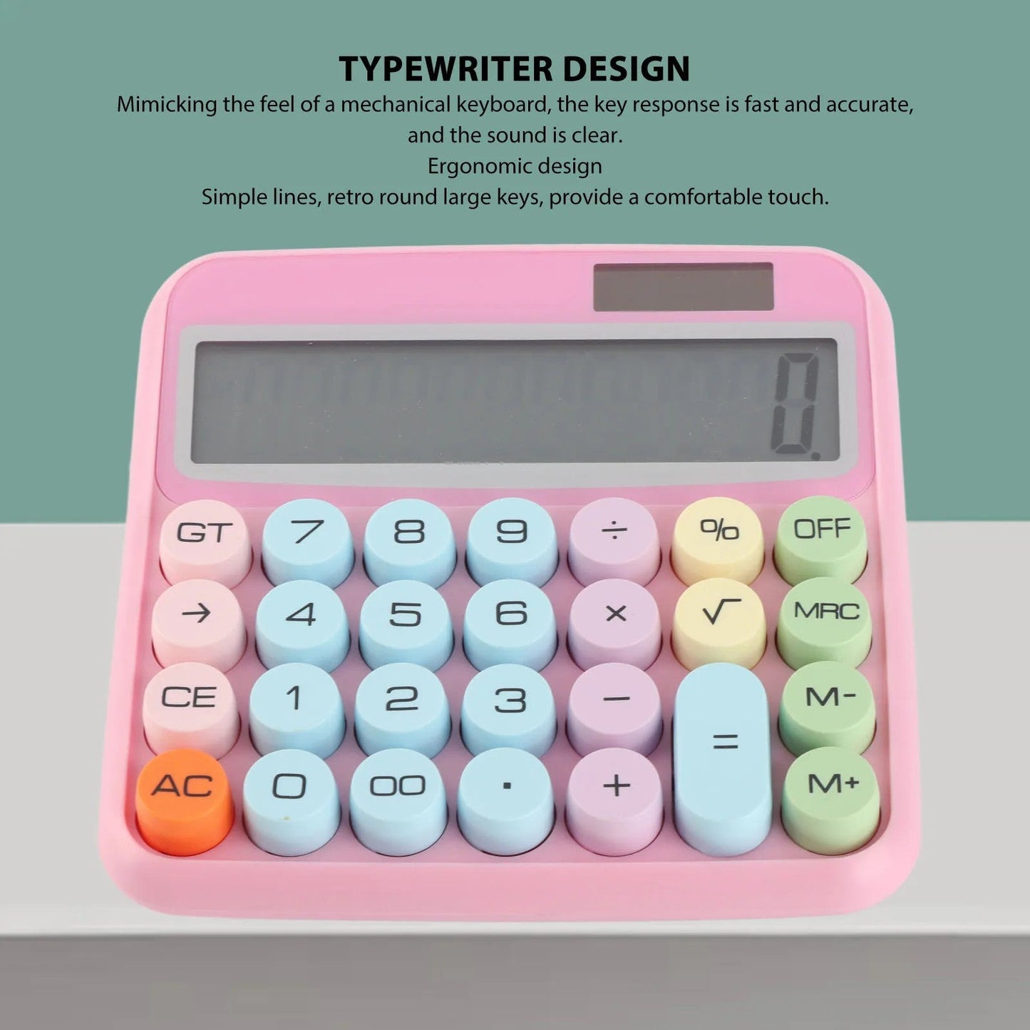 Calculator 12 Digit Colorful Calculator Mechanical Keyboard