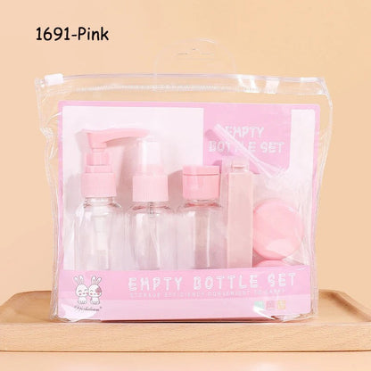 8Pcs/Set Refillable Bottle Press Plastic Spray Lotion Funnel Dispensing Tool Travel Portable Sub-Bottling Set