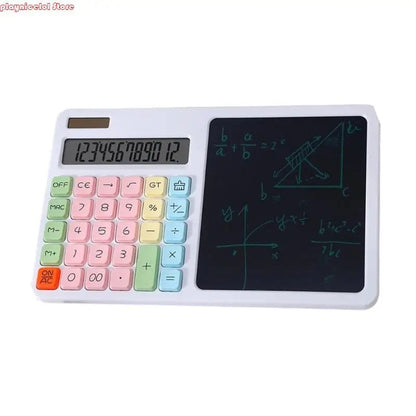 E8BA 12 Digit Solar Calculator Double Power Supply With LCD Writing Board