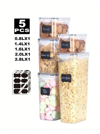 7pcs Food Storage Jars Reusable Plastic Food Sealed Jars