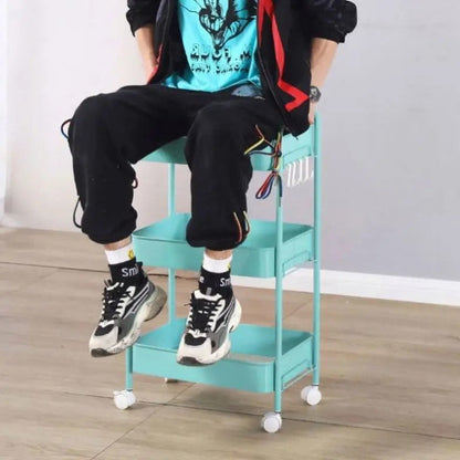 Trolley With Wooden Storage Tier Bamboo Island Premium 4 Drawer Wheel Rolling Home Restaurant Serving Locking Food Kitchen Cart