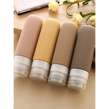 4pcs Silicone Gel Portioning Bottles Set for Body Wash, Skincare Lotion, Thickened Silicone Bottles for Travel Portioning