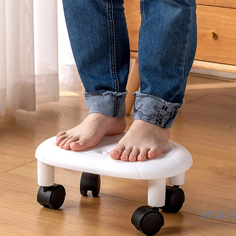 Low Rolling Stool Household Pulley Chair Footstool 360 Degree Rotating Stool Seat With Wheels Children Shoe Changing Stool
