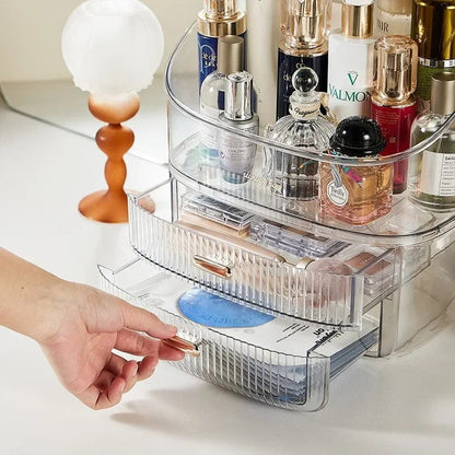 Transparent Desk Makeup Organizer Box,  Cosmetic Jewelry Storage