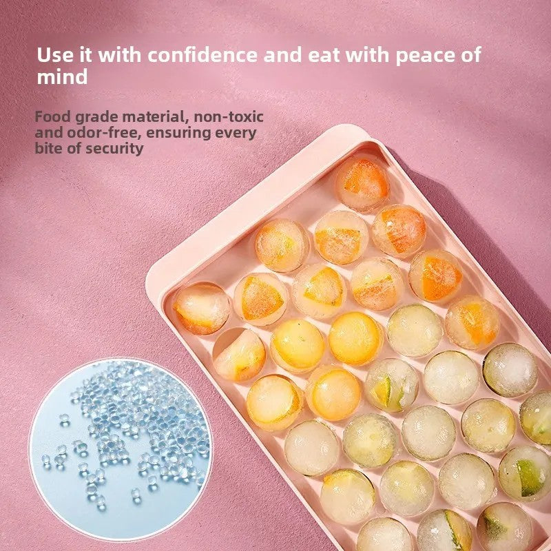 Plastic round Ice Cube Mold with Lid Home Kitchen Ice Tray Ball Shaped Freezer Ice Maker Tool