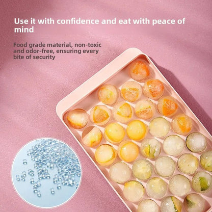 Plastic round Ice Cube Mold with Lid Home Kitchen Ice Tray Ball Shaped Freezer Ice Maker Tool