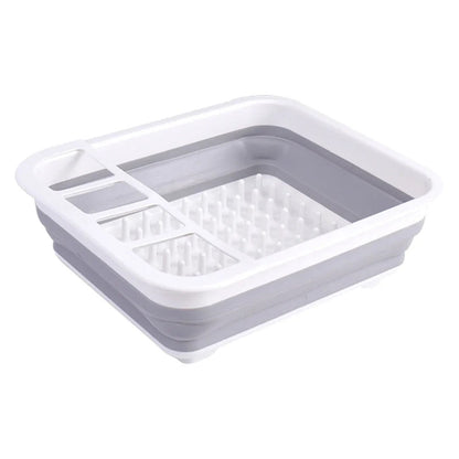 Collapsible Dish Drainer Dinnerware Organizer Space Saving Kitchen Storage Tray Plastic Sink Drying Rack for Caravans Motorhomes