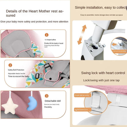 Baby Rocking Chair Electric Sleeping Basket Baby Electric Bassinet Smart Rocking Chair for Children Electric Baby Swing