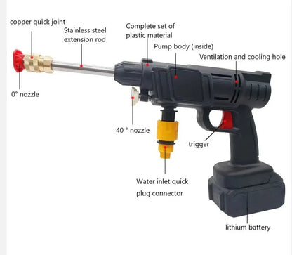 High-pressure Rechargeable Wireless Car Washer |Multi Nozzle High Quality