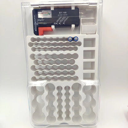 Battery Storage Organiser Holder with Tester Holds 93 Batteries Battery Caddy Rack