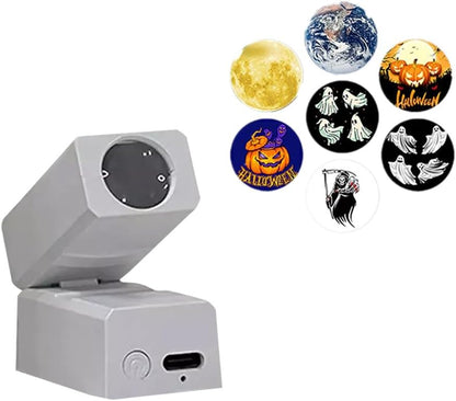 Mini Projection Lamp, Projector Lights with 5 Projection Film, Rechargeable Projector Lights, Decoration Light Projector