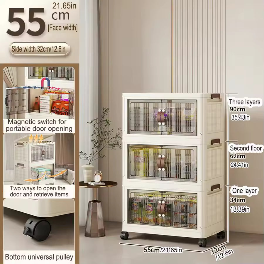Premium Quality Folding Wardrobe with 360 wheels | Transparent View, Huge Storage Capacity