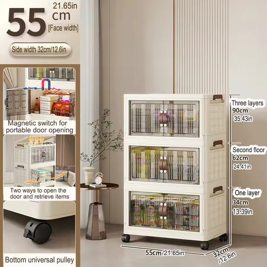 Premium Quality Folding Wardrobe with 360 wheels | Transparent View, Huge Storage Capacity