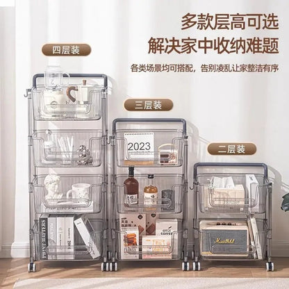 Kitchen Corner Small Cart Storage Rack Movable With Wheels For Bedroom Living Room Bathroom Snack Book Toy Storage Shelf Z6C3F3