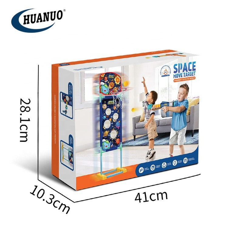 Kids 3in1 Indoor Sports Toy air Power Gun Games Standing Electric Moving Target Shooting Guns