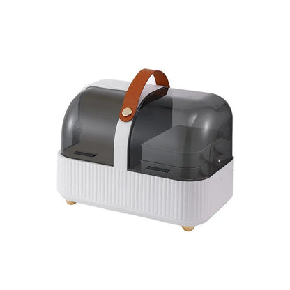 Portable Cosmetics Storage Box Desktop Lipstick Skin Care Products Jewelry Storage Organizing Rack Dust-proof Vanity Storage