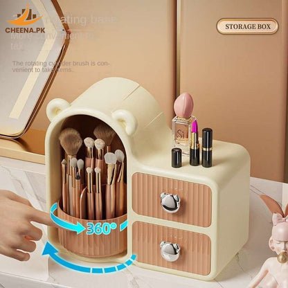 Bear Plastic Cosmetic Organizer with Drawers,
