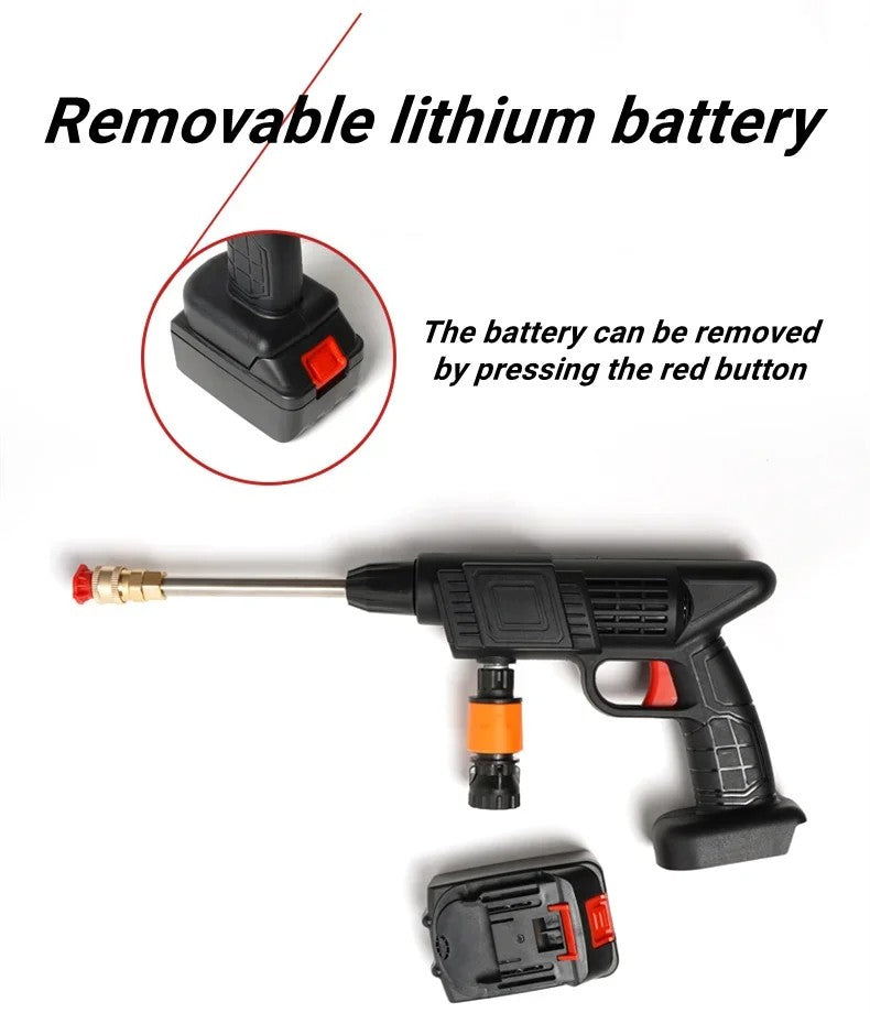 High-pressure Rechargeable Wireless Car Washer |Multi Nozzle High Quality