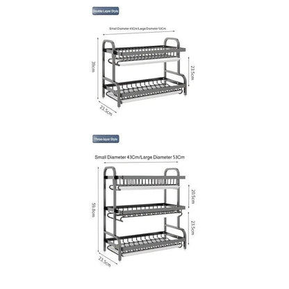 Multi-Functional Kitchen Storage Rack Dish Plate Organizer with Drainage Rack Countertop Utensil Holder for Chopsticks