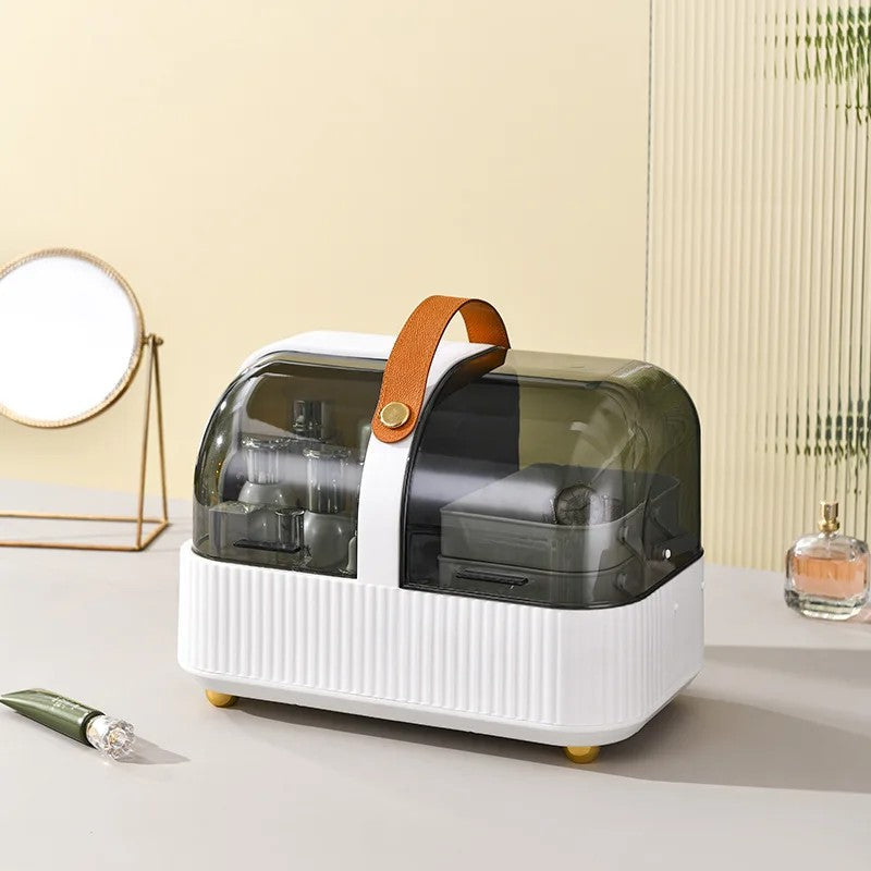 Portable Cosmetics Storage Box Desktop Lipstick Skin Care Products Jewelry Storage Organizing Rack Dust-proof Vanity Storage