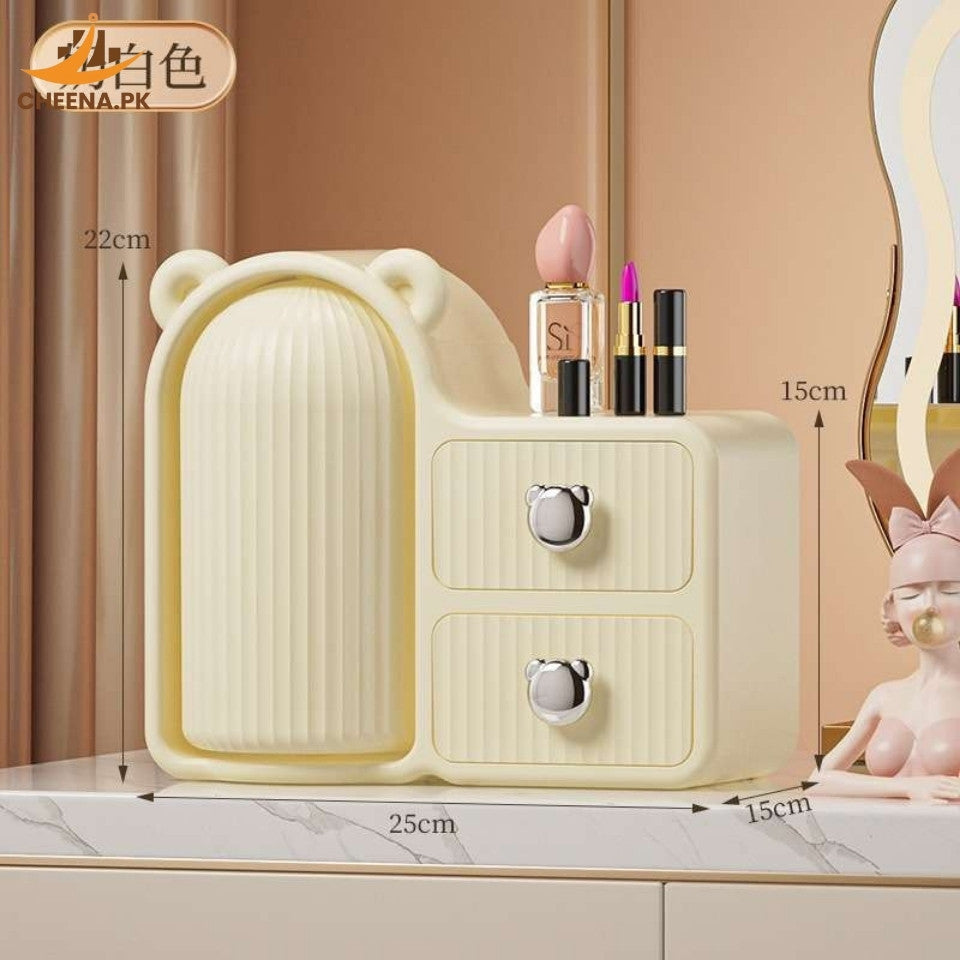 Bear Plastic Cosmetic Organizer with Drawers,